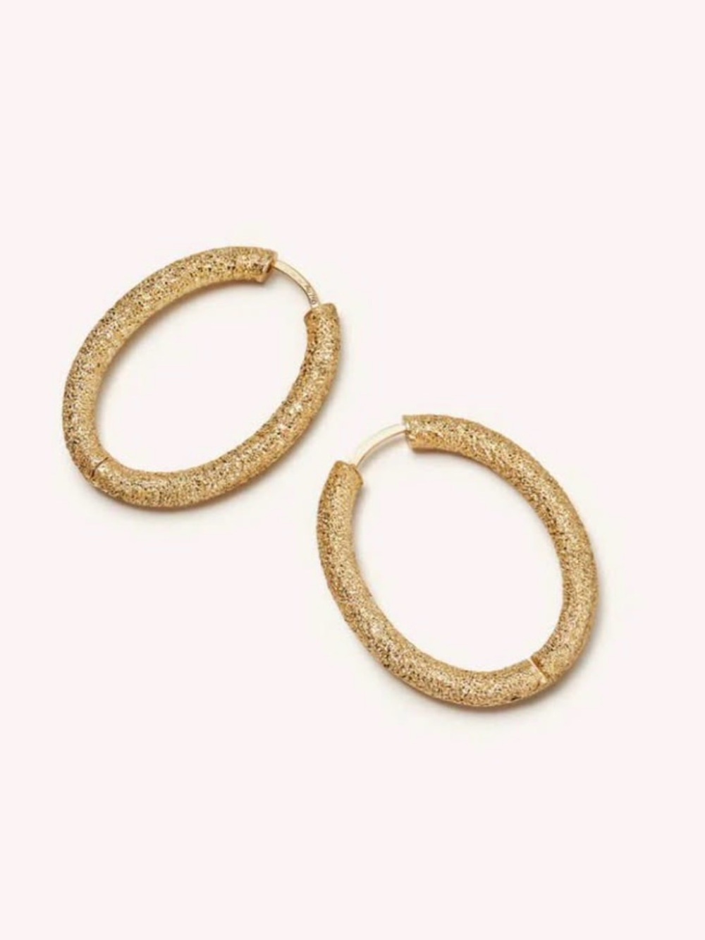 Florentine Finish Large Oval Hoop Earrings by Carolina Bucci